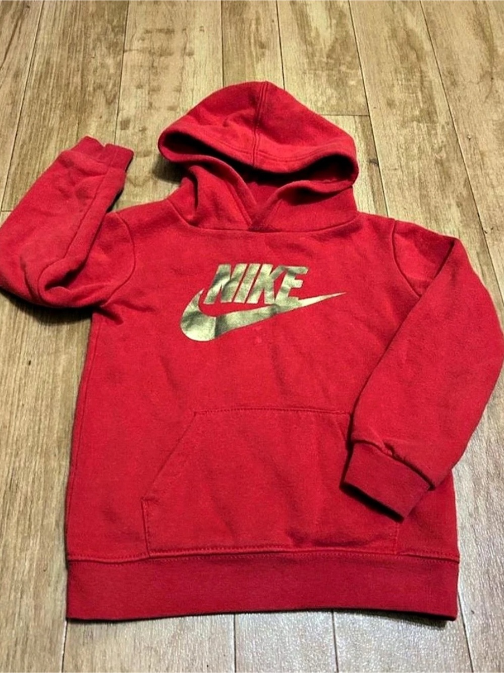 Nike Sportswear Club Fleece Pullover Hoodie Red Girls 3T-4T